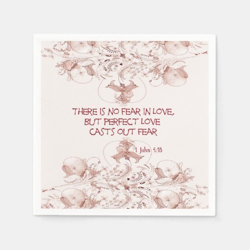 No Fear in Love Bible Verses Paper Napkins