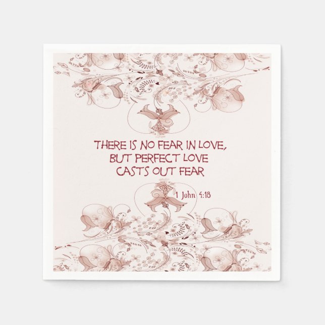 No Fear in Love Bible Verses Paper Napkins (Front)