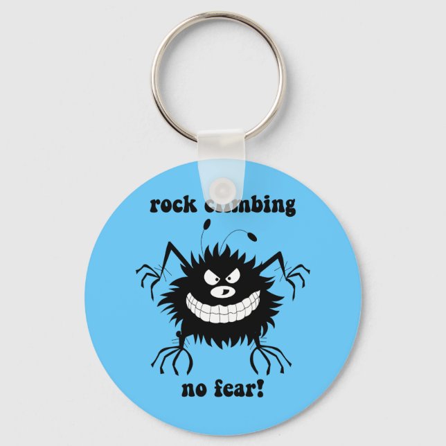 no fear rock climbing keychain (Front)