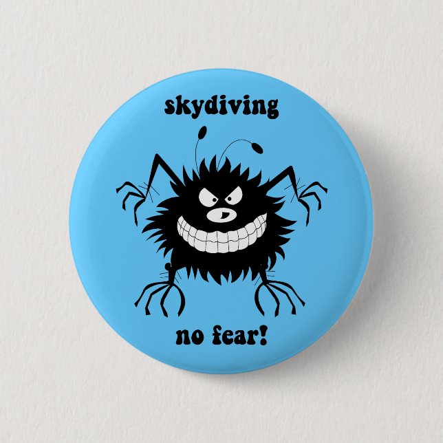 no fear skydiving pinback button (Front)