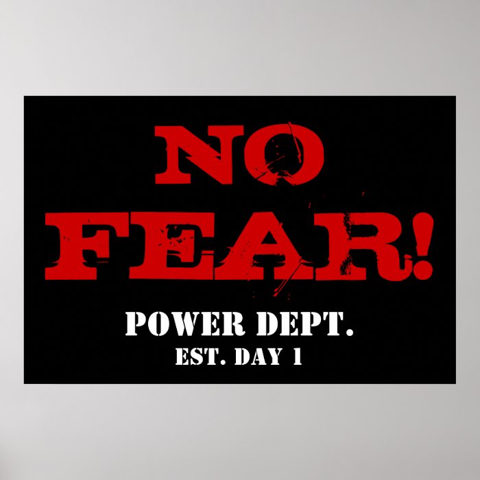 NO FEAR Weightlifting Motivational Gym Poster