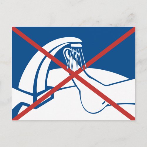 No Feet Washing in the Sink Sign Thailand Postcard