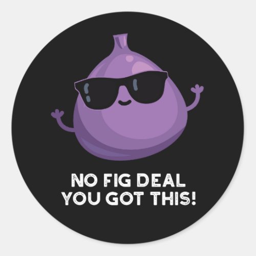 No Fig Deal I Got This Funny Fruit Pun Dark BG Classic Round Sticker