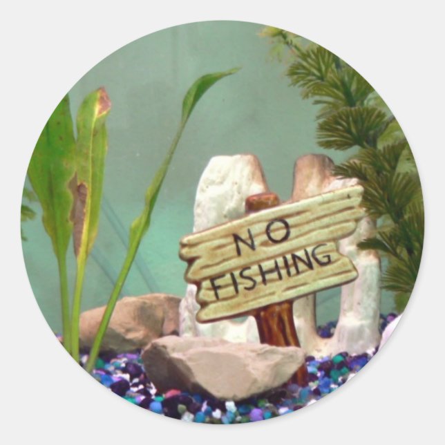 No Fishing Classic Round Sticker (Front)