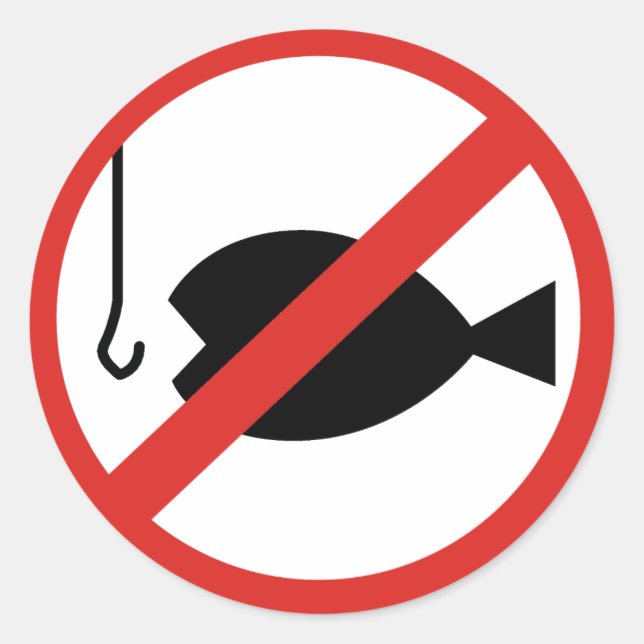 No Fishing Sign - Sign of Coming Days Classic Round Sticker (Front)