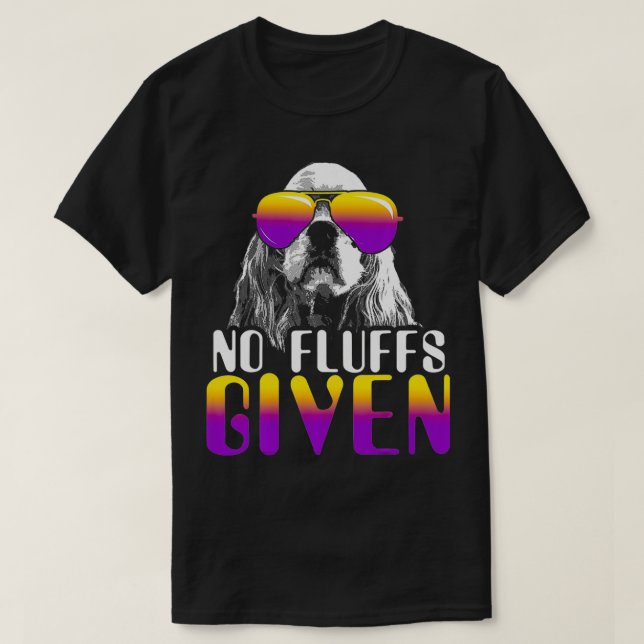No Fluffs Given Cocker Spaniel Sunglasses Cute Dog T-Shirt (Design Front)