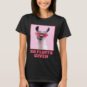 No Fluffs Given Sunglasses Llama Alpaca Lover T-Shirt