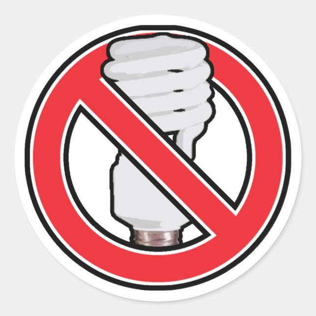 No Fluorescent Lighting Classic Round Sticker (Front)