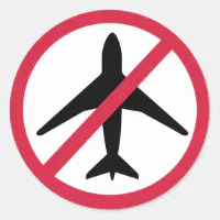 No-fly zone Airplane Classic Round Sticker