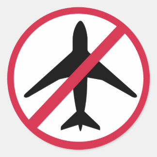 No-fly zone Airplane Classic Round Sticker