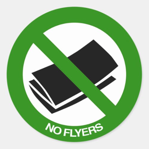 No Flyers Sign Classic Round Sticker