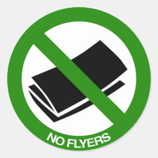 No Flyers Sign Classic Round Sticker