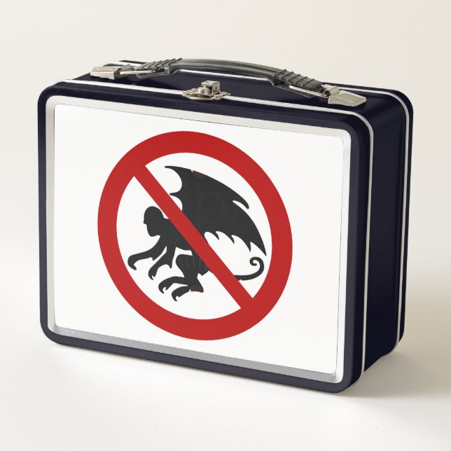 NO FLYING MONKEYS METAL LUNCH BOX (Front)