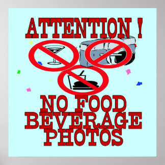 No Food Beverage Photos Sign