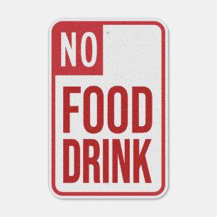 No Food Drink Metal Sign