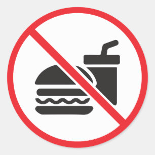 No Food or Drink Classic Round Sticker