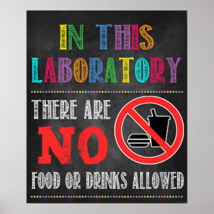 No Food or Drink Classroom Poster