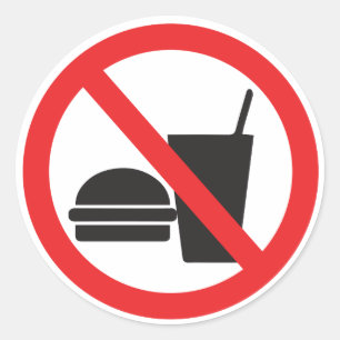 No Food or Drink sign Classic Round Sticker