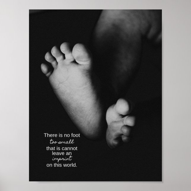 "No Foot Too Small" Miscarriage Support Grief Art Poster (Front)
