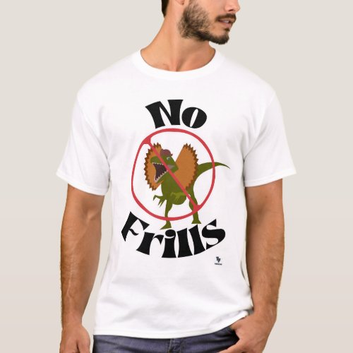 No Frills Dinosaur Cartoon Fun Jurassic Parody T_Shirt