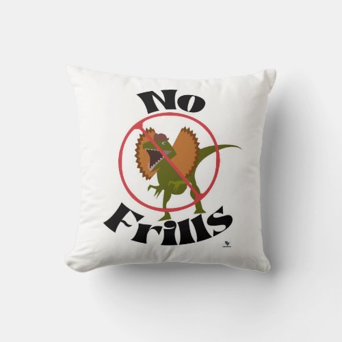 No Frills Dinosaur Stone Age Prehistoric Parody  Throw Pillow
