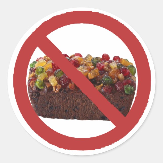 no fruitcake classic round sticker (Front)