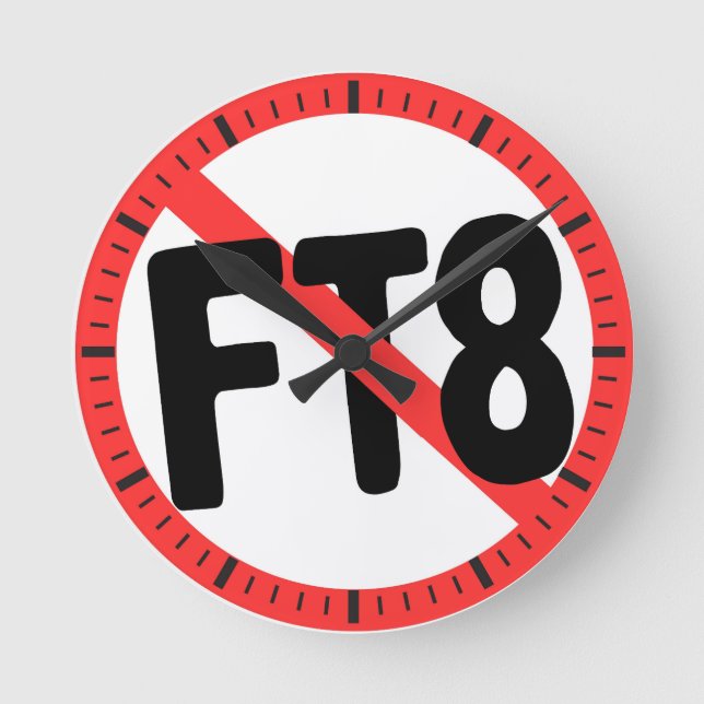 No FT8 Wall Clock (Front)