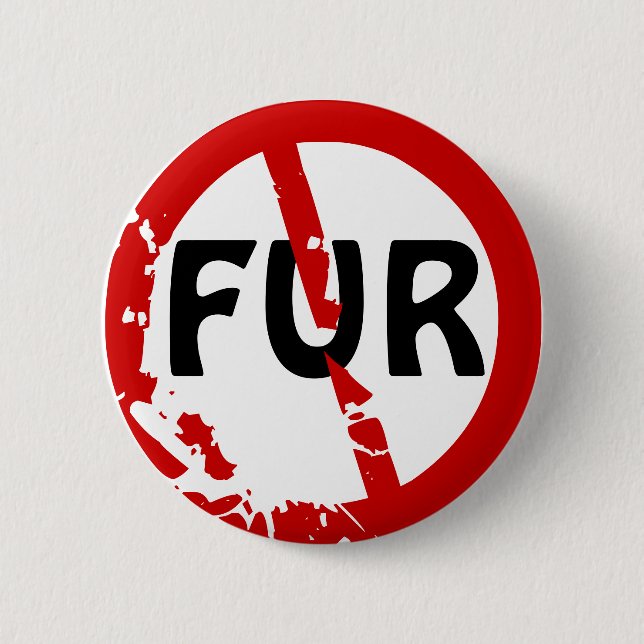 NO FUR! PINBACK BUTTON (Front)