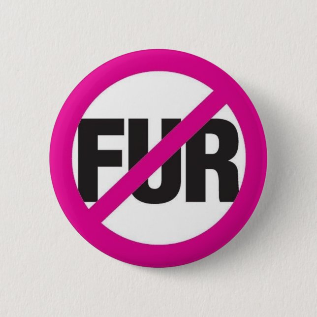 NO FUR PINBACK BUTTON (Front)