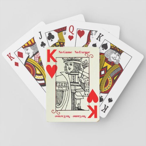 No game no excuse king Classic Playing Ca Poker Cards