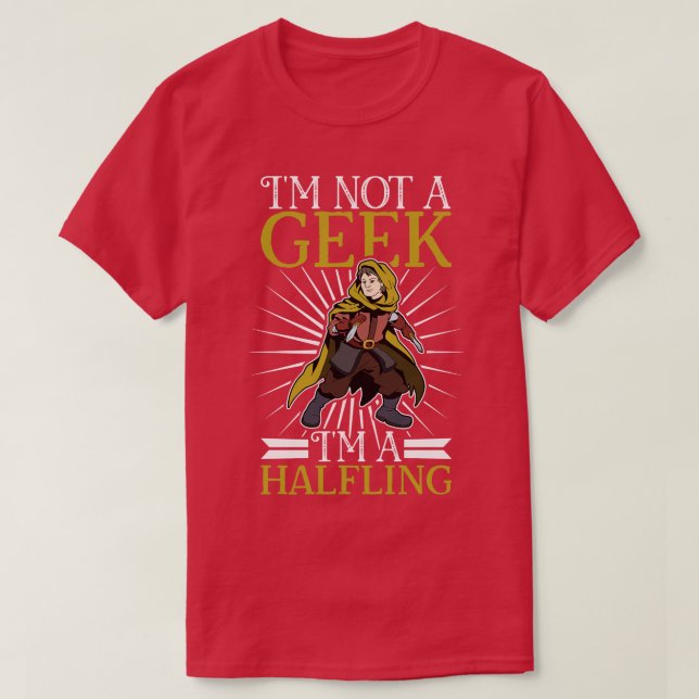 No geek D20 Roleplay Character Halfling T-Shirt (Design Front)