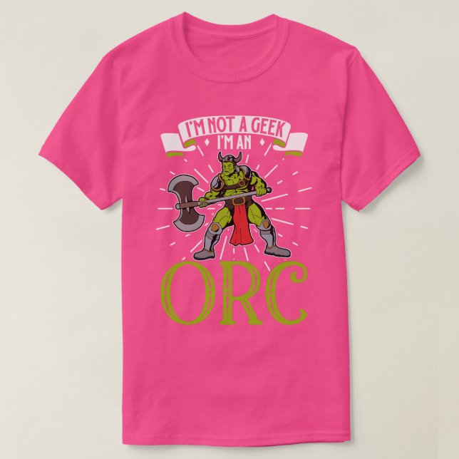 No geek D20 Roleplay Character Orc T-Shirt (Design Front)