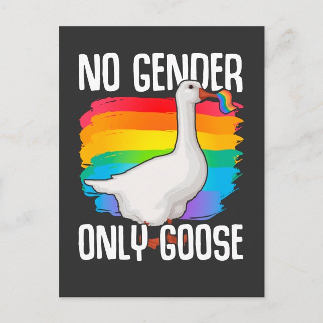 No Gender Goose LGBT Flag Gay Lesbian Pride Postcard (Front)
