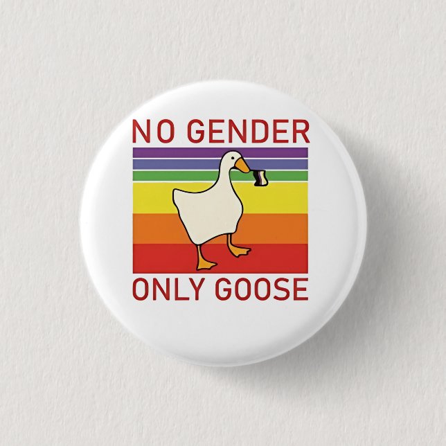 No Gender Only Goose Non Binar LGBTQ Button (Front)