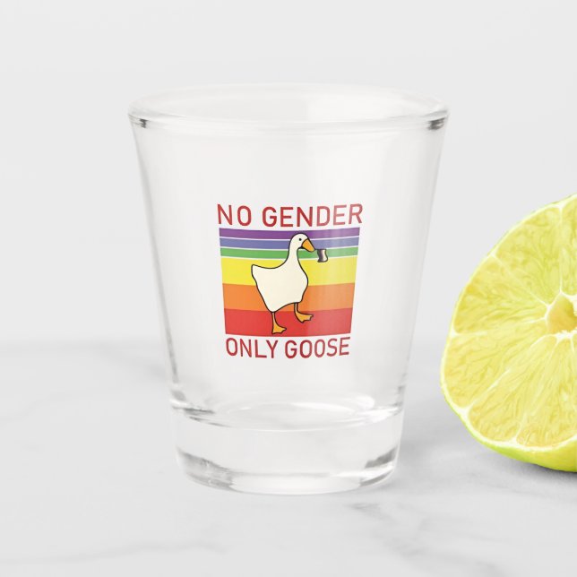 No Gender Only Goose Non Binar LGBTQ Shot Glass (Front)