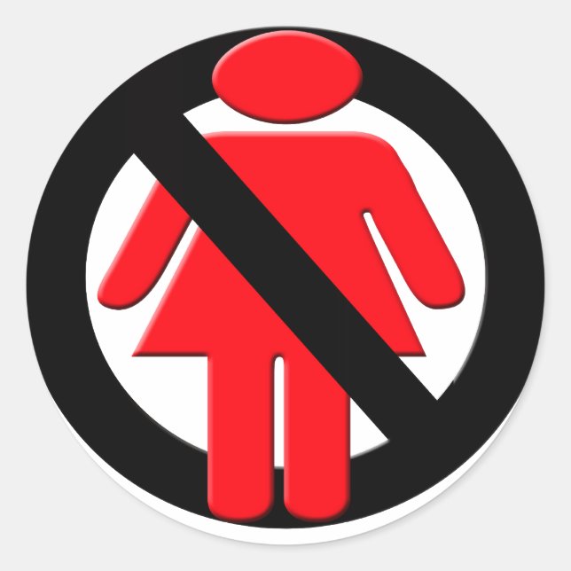 No Girls Allowed Classic Round Sticker (Front)