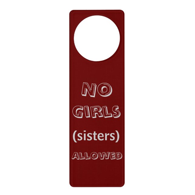 No Girls Allowed Door Hangers (Front)