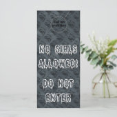 No girls allowed Door Hangers Party Favors (Standing Front)