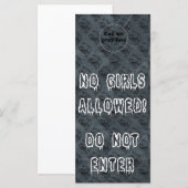 No girls allowed Door Hangers Party Favors (Front/Back)