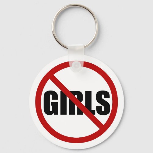 No Girls Allowed Sign Typography Keychain