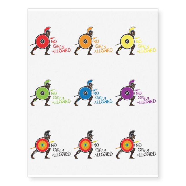 No Girls Allowed! Temporary Tattoos (Front)