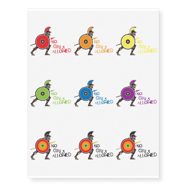 No Girls Allowed! Temporary Tattoos (Front)