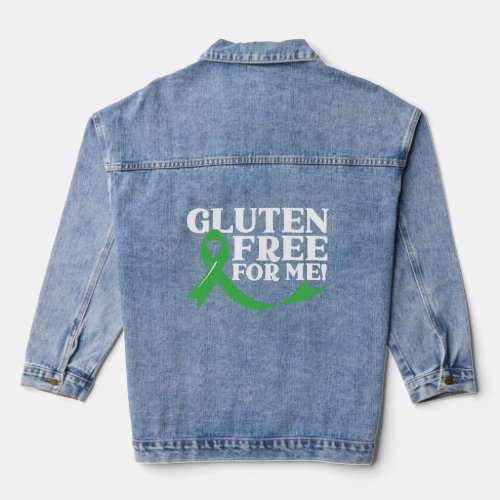 No Gluten For Me Food Allergy Celiac Disease Aware Denim Jacket