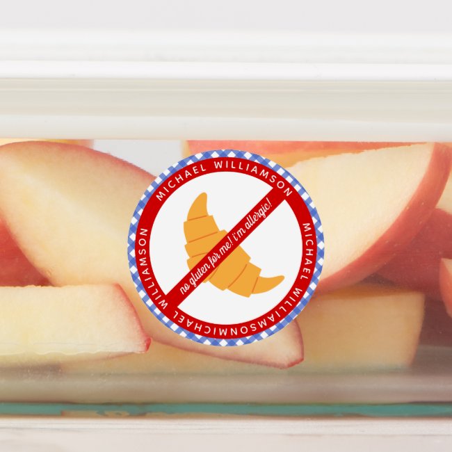 No gluten for me! - Gluten Allergy Warning - Plaid