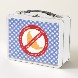 No gluten for me! - Gluten Allergy Warning - Plaid Metal Lunch Box