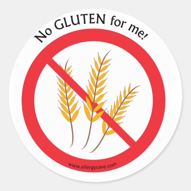 " No Gluten for me" label (Front)