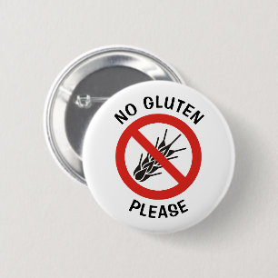 No Gluten Sign Button