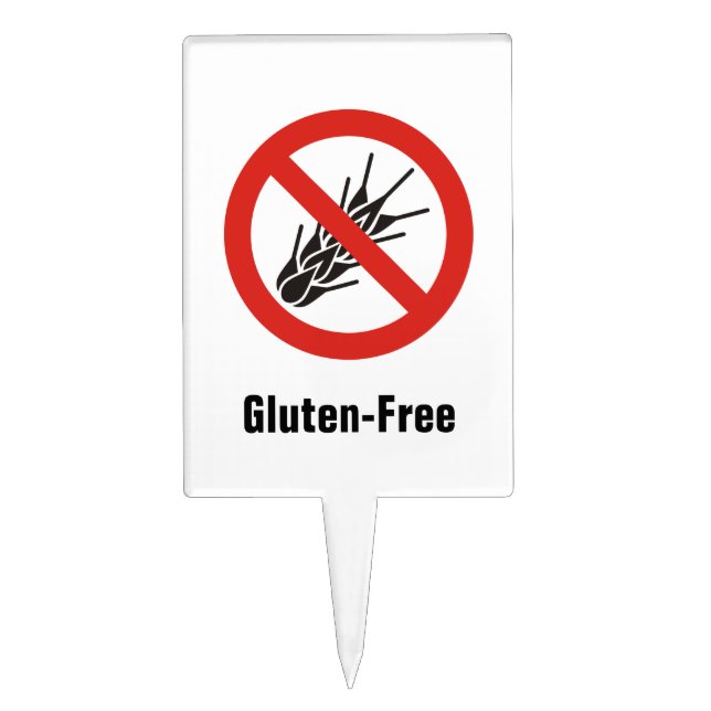 No Gluten Sign Cake Topper (Front)