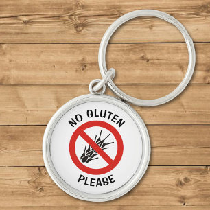 No Gluten Sign Keychain
