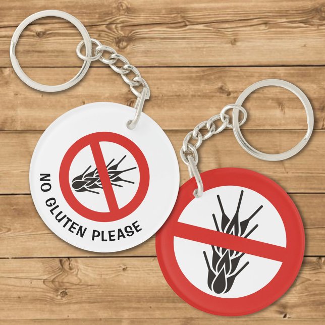 No Gluten Sign Keychain (Creator Uploaded)